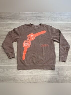 Post Malone Austin 2023 Tour Key Crewneck Sweatshirt L Brown Concert Grunge